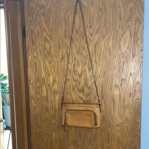 Margot New York Elegant Tan Leather Crossbody Bag